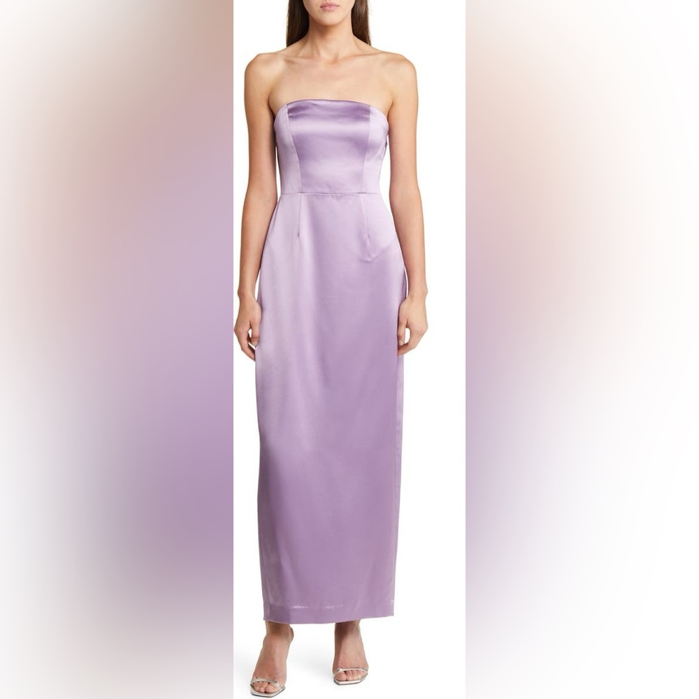 Milly Purple Strapless Sleeveless Maxi Gown